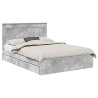 Letto con Contenitore con testiera-Struttura Letto con contenitore Grigio cemento 150 x 200 cm 339660