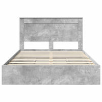 Letto con Contenitore con testiera-Struttura Letto con contenitore Grigio cemento 150 x 200 cm 339660