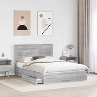 Letto con Contenitore con testiera-Struttura Letto con contenitore Grigio Sonoma 150 x 200 cm 348342