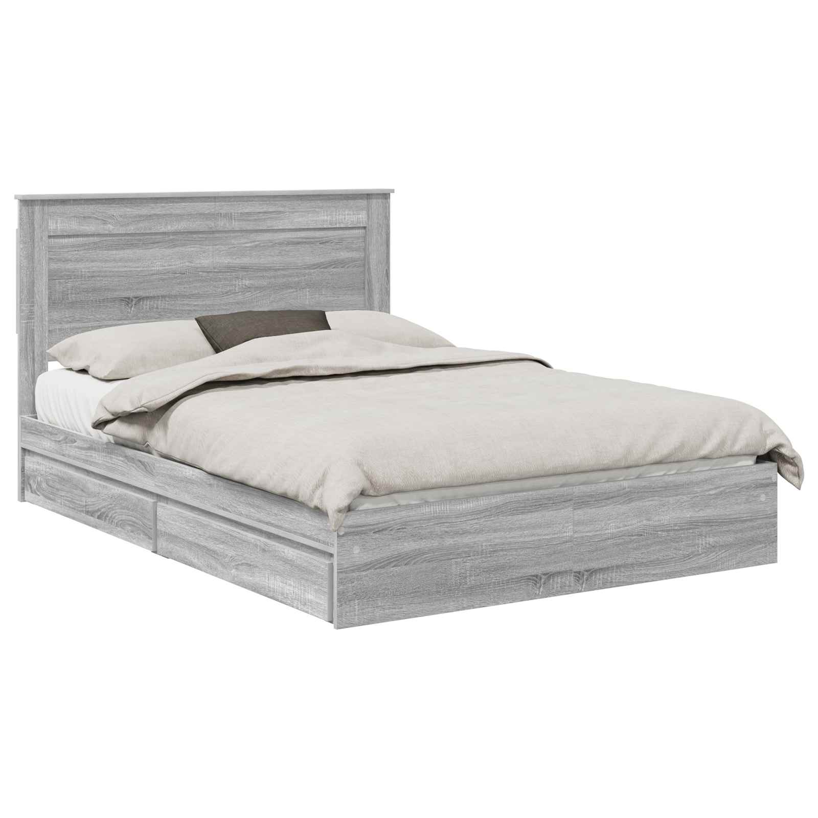 Letto con Contenitore con testiera-Struttura Letto con contenitore Grigio Sonoma 150 x 200 cm 348342