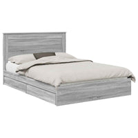Letto con Contenitore con testiera-Struttura Letto con contenitore Grigio Sonoma 150 x 200 cm 348342