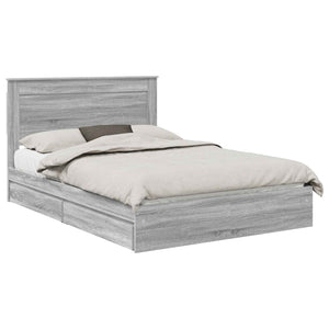 Letto con Contenitore con testiera-Struttura Letto con contenitore Grigio Sonoma 150 x 200 cm 348342