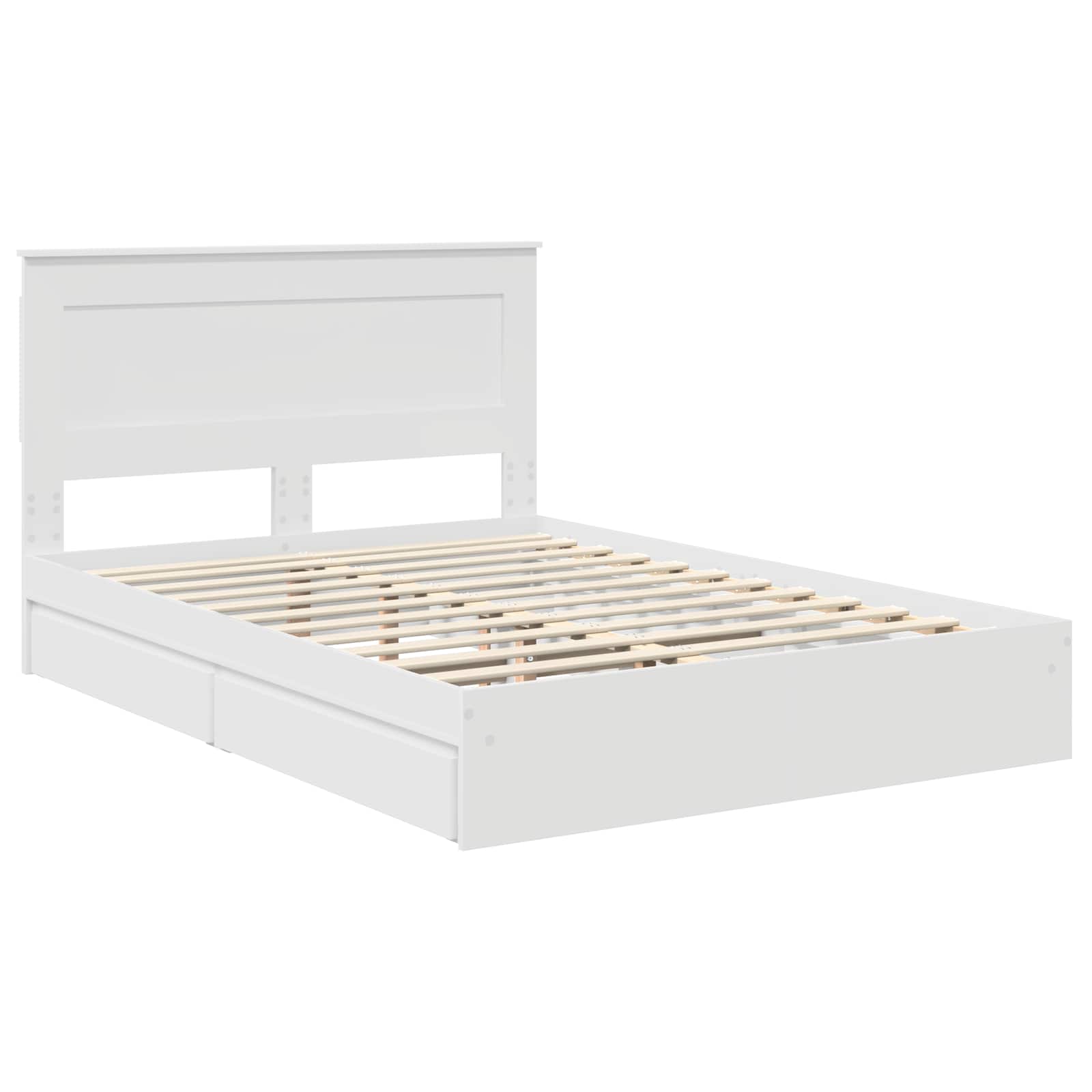 Letto con Contenitore Bianco 140 x 190 cm Legno multistrato 3410239
