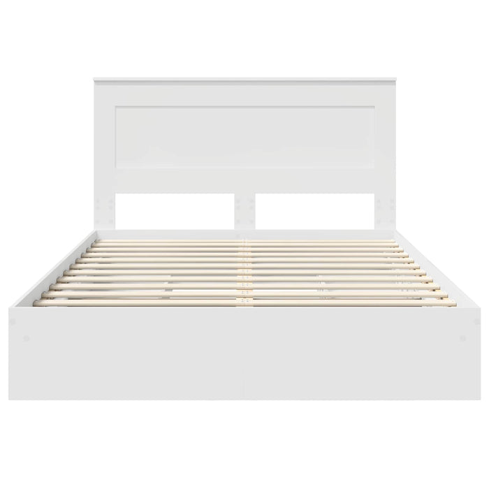 Letto con Contenitore Bianco 140 x 190 cm Legno multistrato 3410239