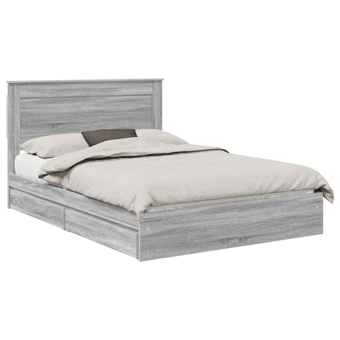 Letto con Contenitore con testiera-Struttura Letto con contenitore Grigio Sonoma 140 x 200 cm 140345