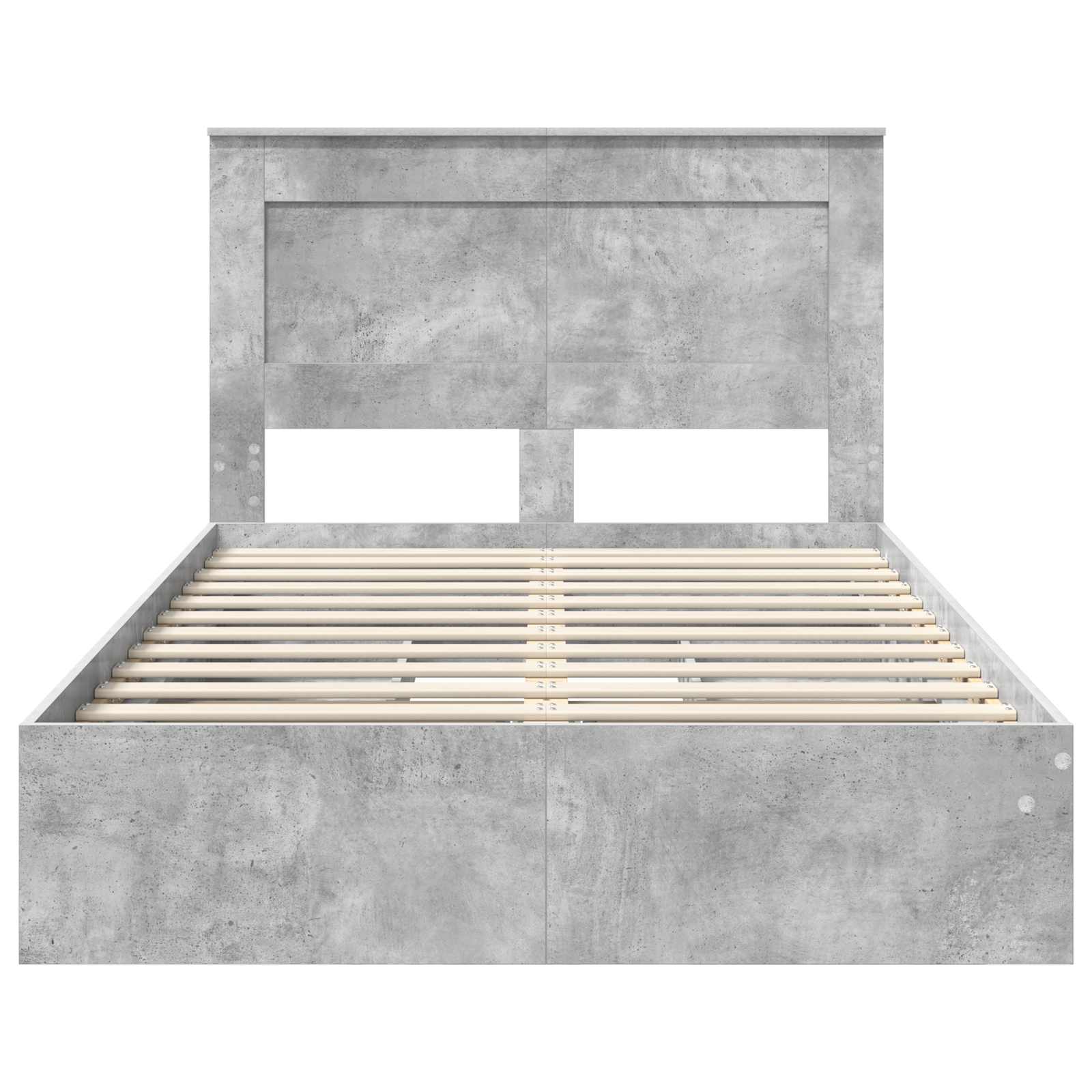 Letto con Contenitore con testiera-Struttura Letto con contenitore Grigio cemento 135 x 190 cm 898888