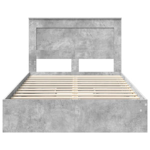 Letto con Contenitore con testiera-Struttura Letto con contenitore Grigio cemento 135 x 190 cm 898888