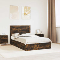 Letto con Contenitore con testiera-Struttura Letto con contenitore Rovere fum¨¦ 120 x 190 cm 578063