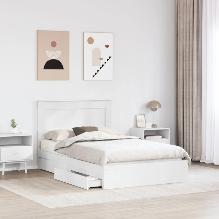 Letto con Contenitore Bianco 120 x 200 cm Legno multistrato 3410259