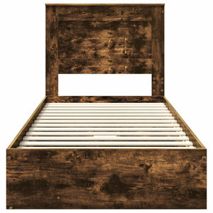 Letto con Contenitore con testiera-Struttura Letto con contenitore Rovere fum¨¦ 100 x 200 cm 711772