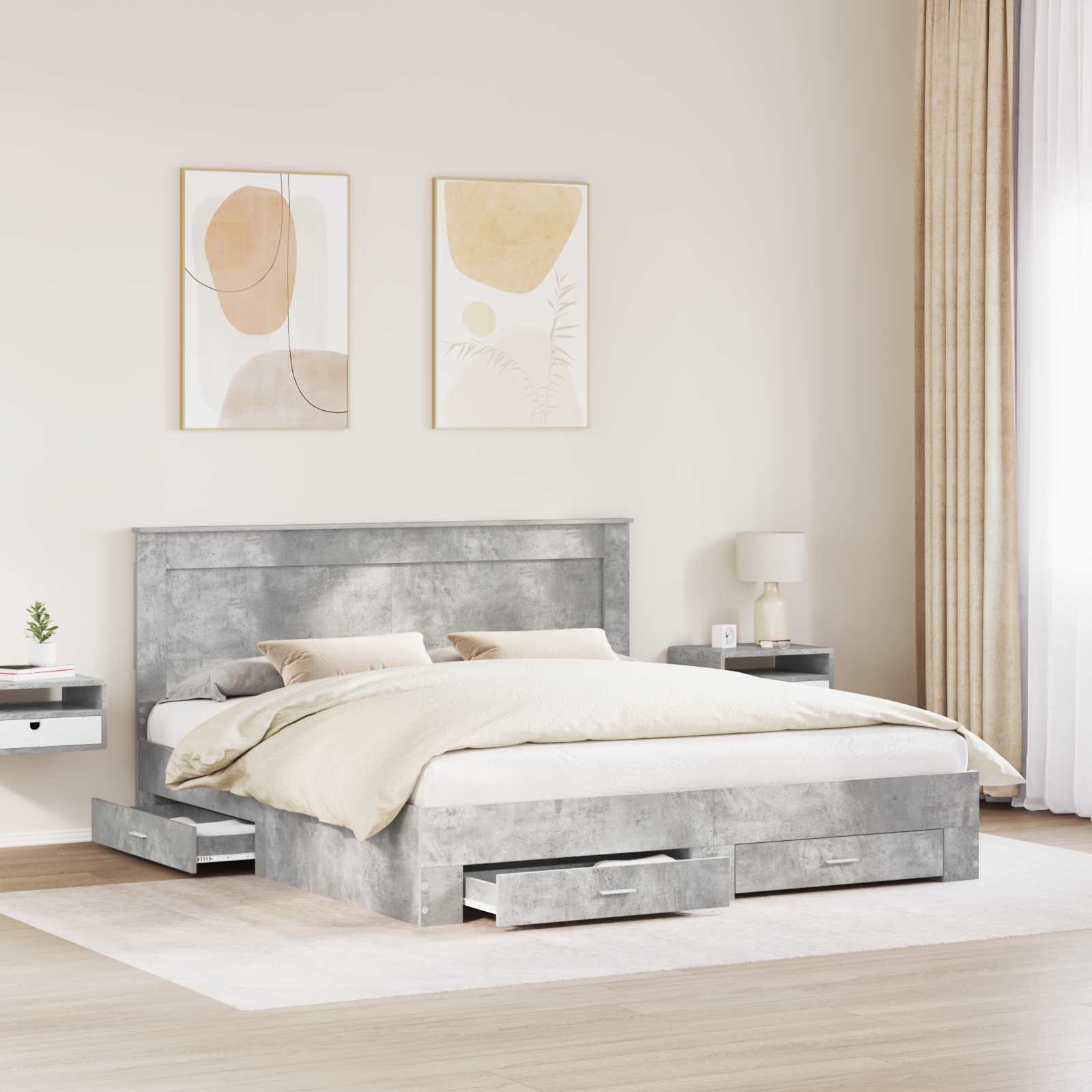 Struttura del letto con cassetto con testiera Legno multistrato 3410292