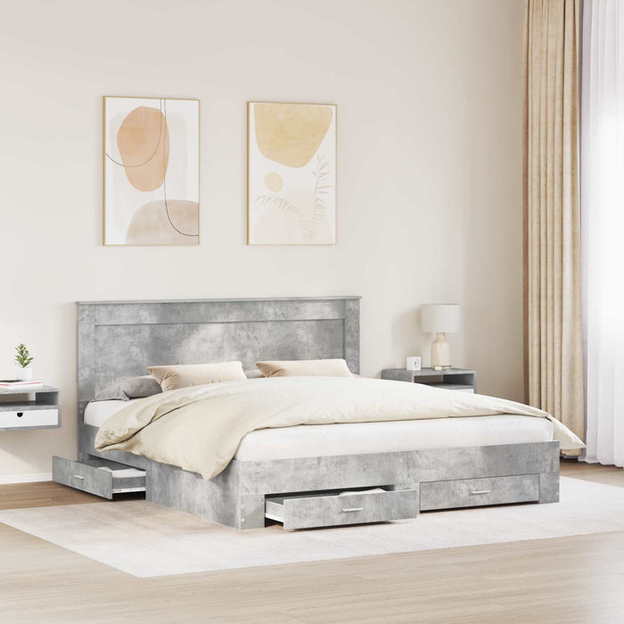 Struttura del letto con cassetto con testiera Legno multistrato 3410292