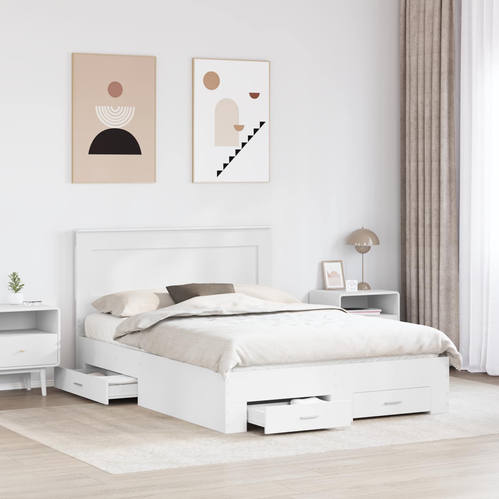 Struttura del letto con cassetto con testiera Legno multistrato