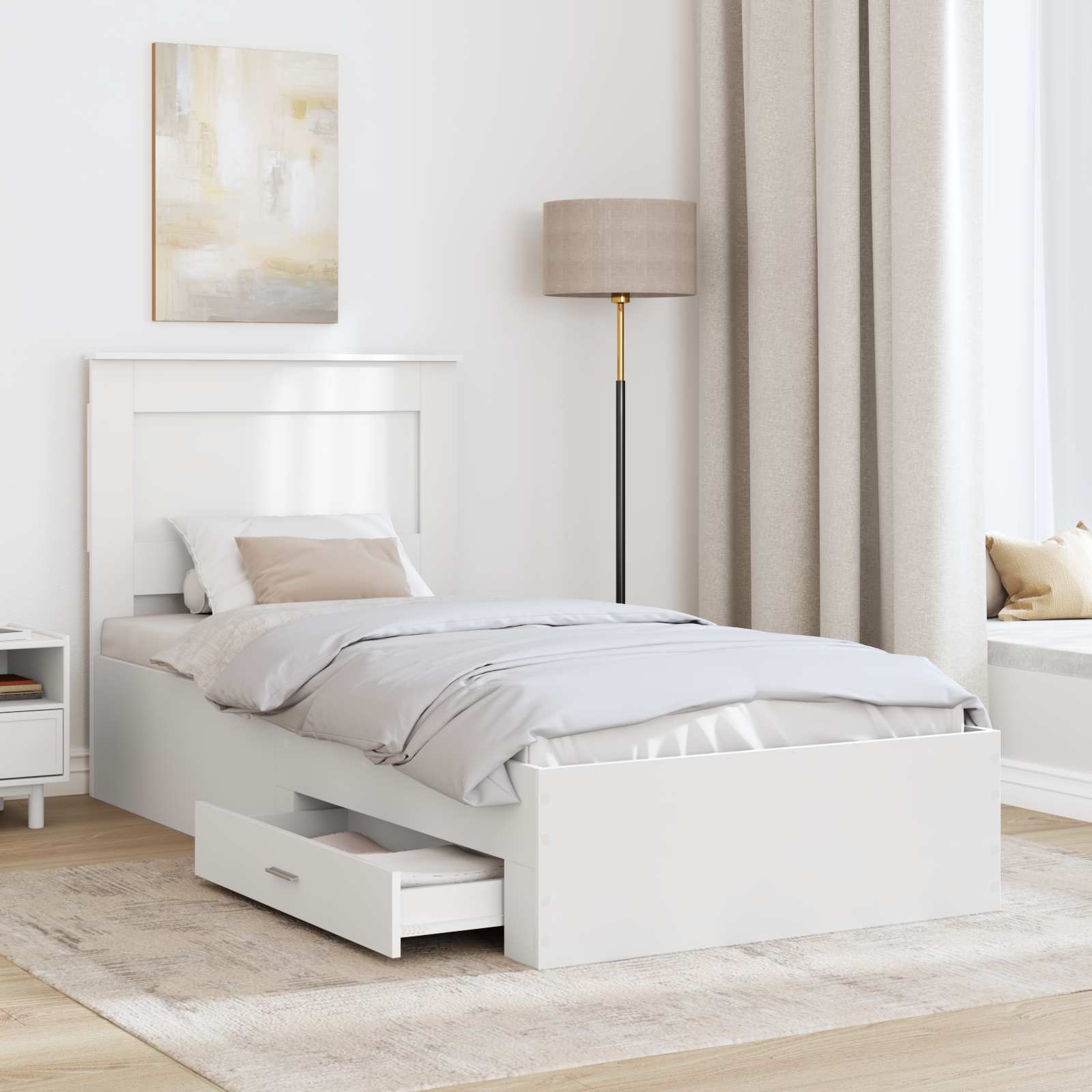 Struttura del letto con cassetto con testiera-Letto con Cassetti e Testiera Legno multistrato 140393