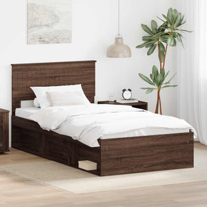 Struttura del letto Rovere Marrone 100 x 200 cm Pino massello 3410642