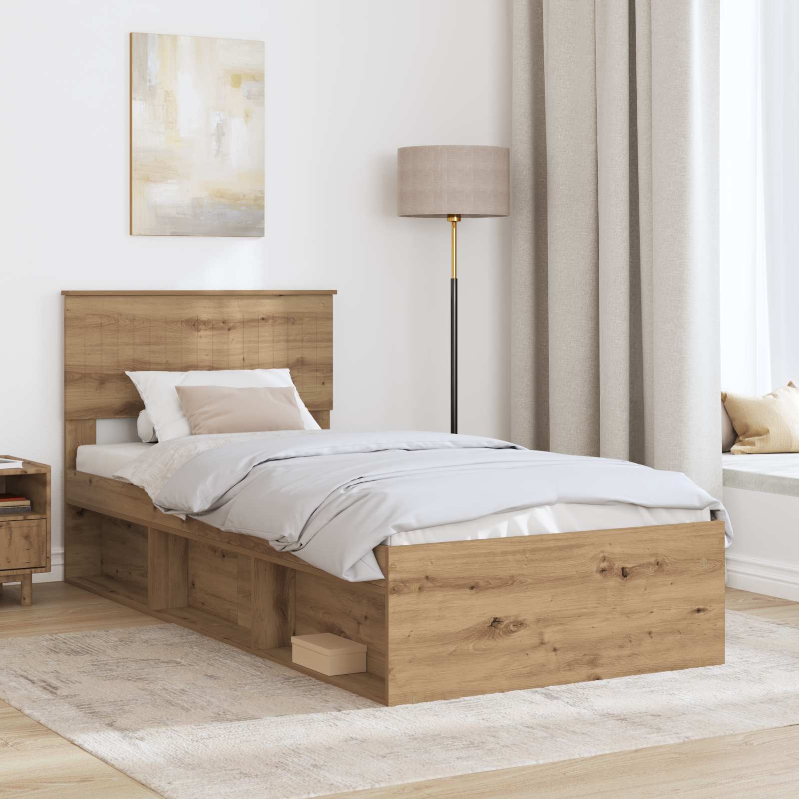 Struttura del letto con testiera Rovere Artigianale 90 x 190 cm