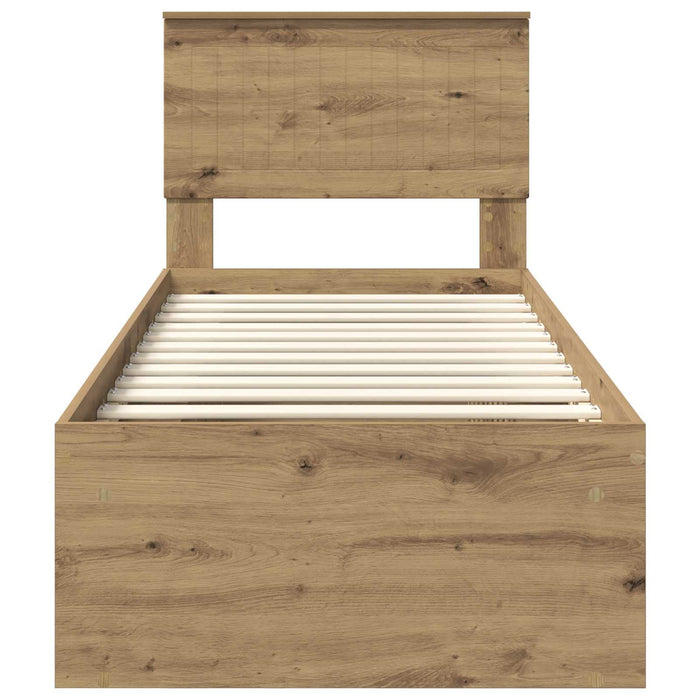 Struttura del letto con testiera-Giroletto con Testiera Rovere Artigianale 75 x 190 cm 392545