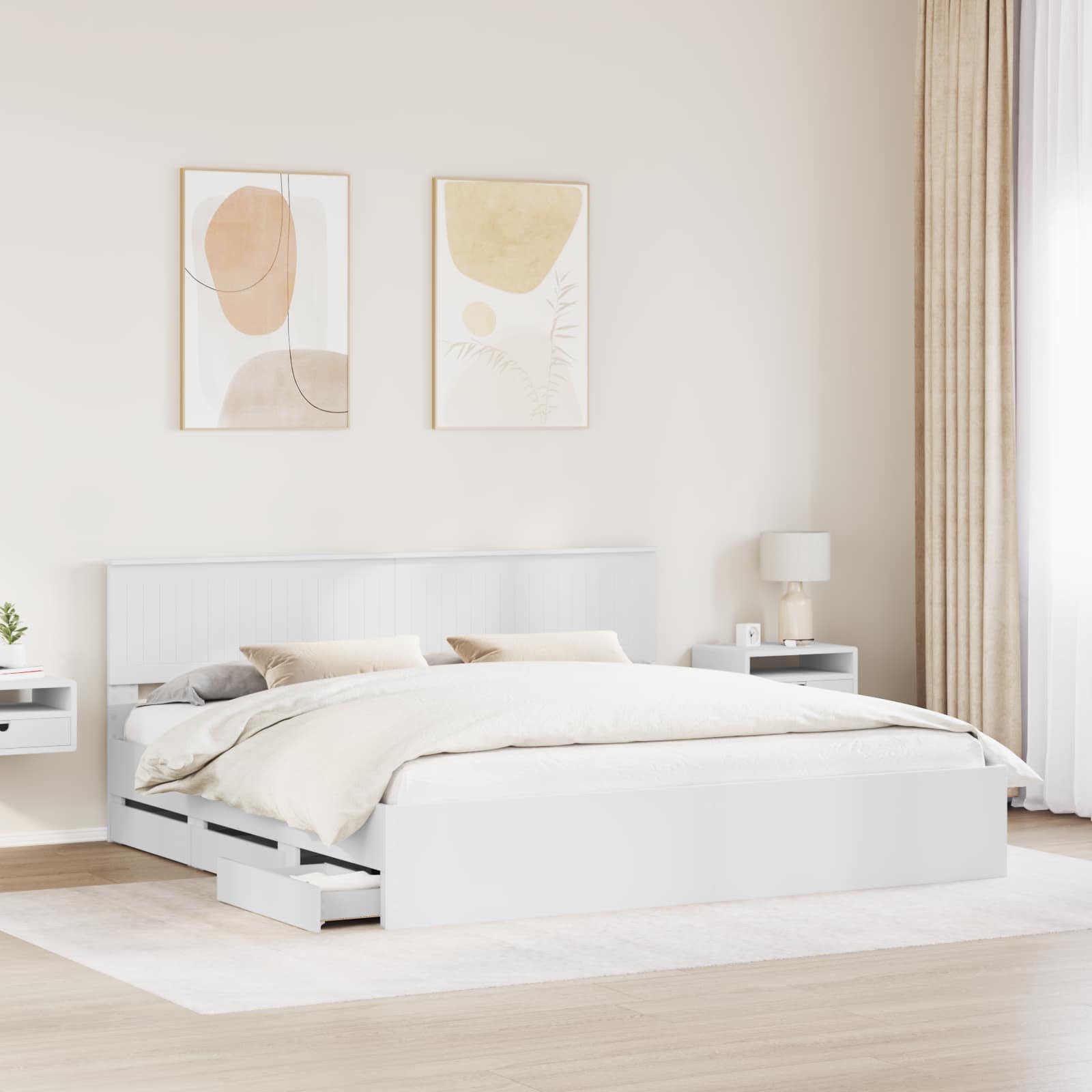 Struttura del letto Bianco 200 x 200 cm Legno Ingegnerizzato 3410672