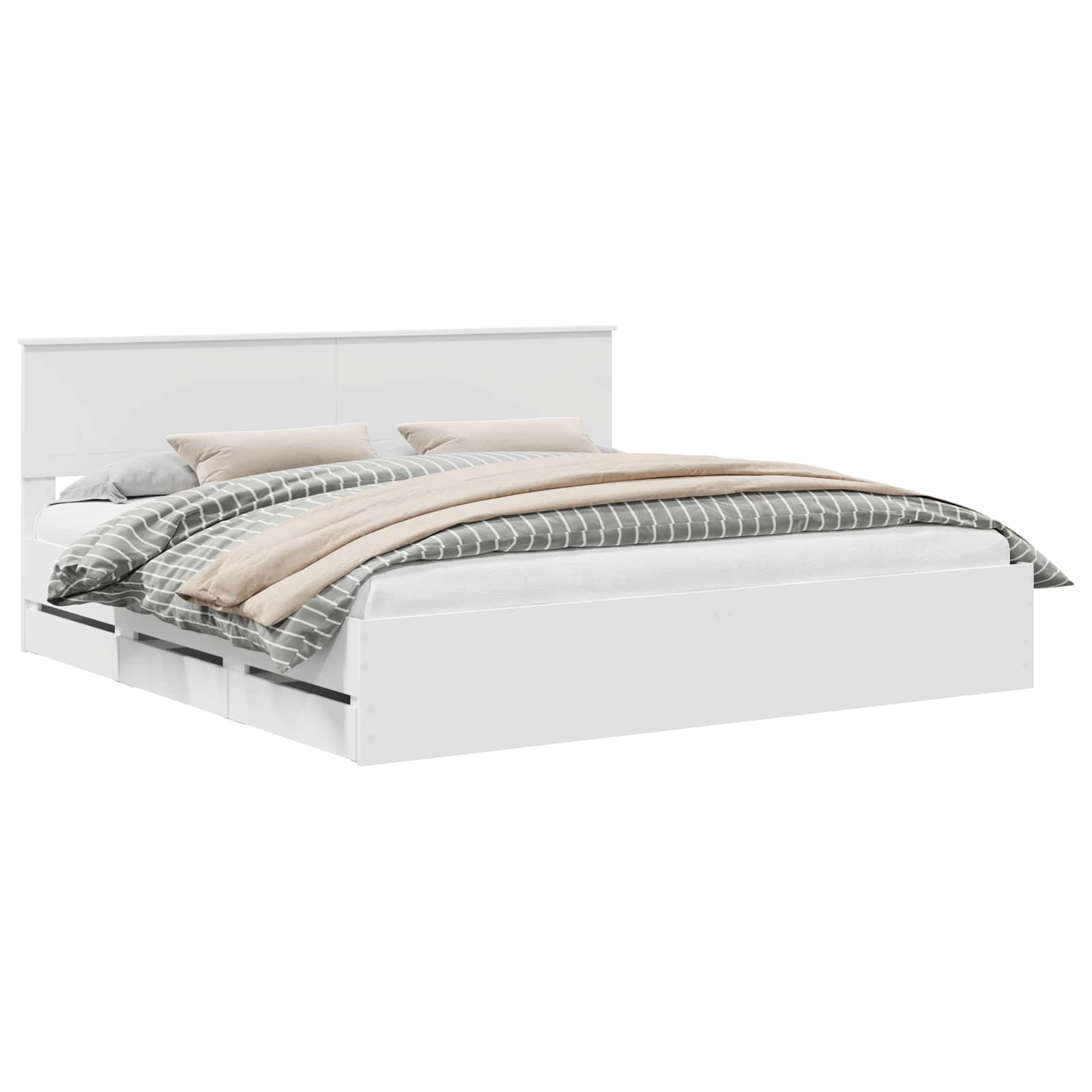 Struttura del letto Bianco 200 x 200 cm Legno Ingegnerizzato 3410672