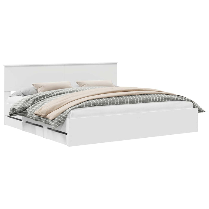 Struttura del letto Bianco 200 x 200 cm Legno Ingegnerizzato 3410672