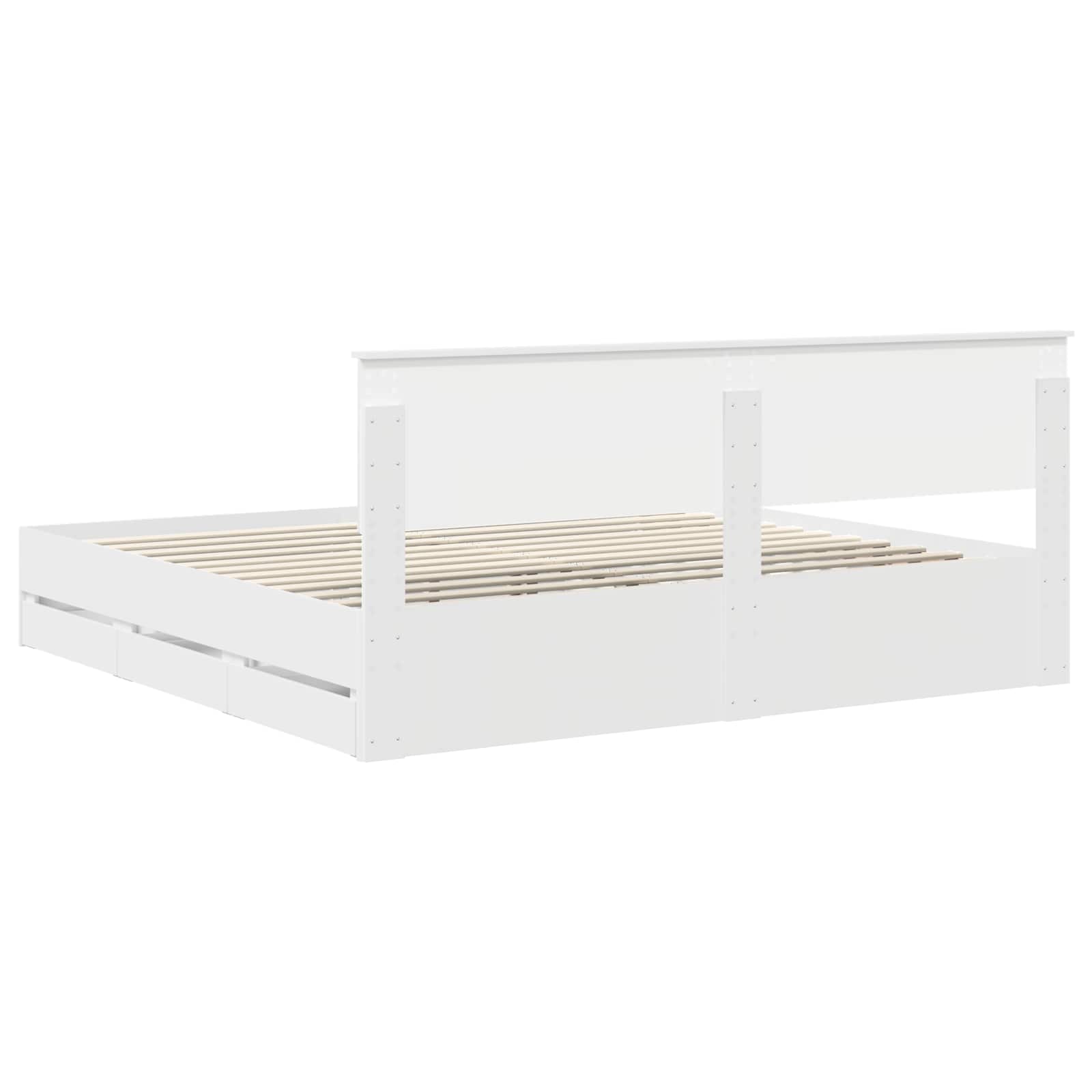 Struttura del letto Bianco 200 x 200 cm Legno Ingegnerizzato 3410672