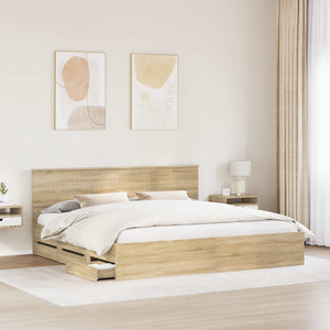 Struttura del letto con cassetto Rovere Sonoma 200 x 200 cm 3410674