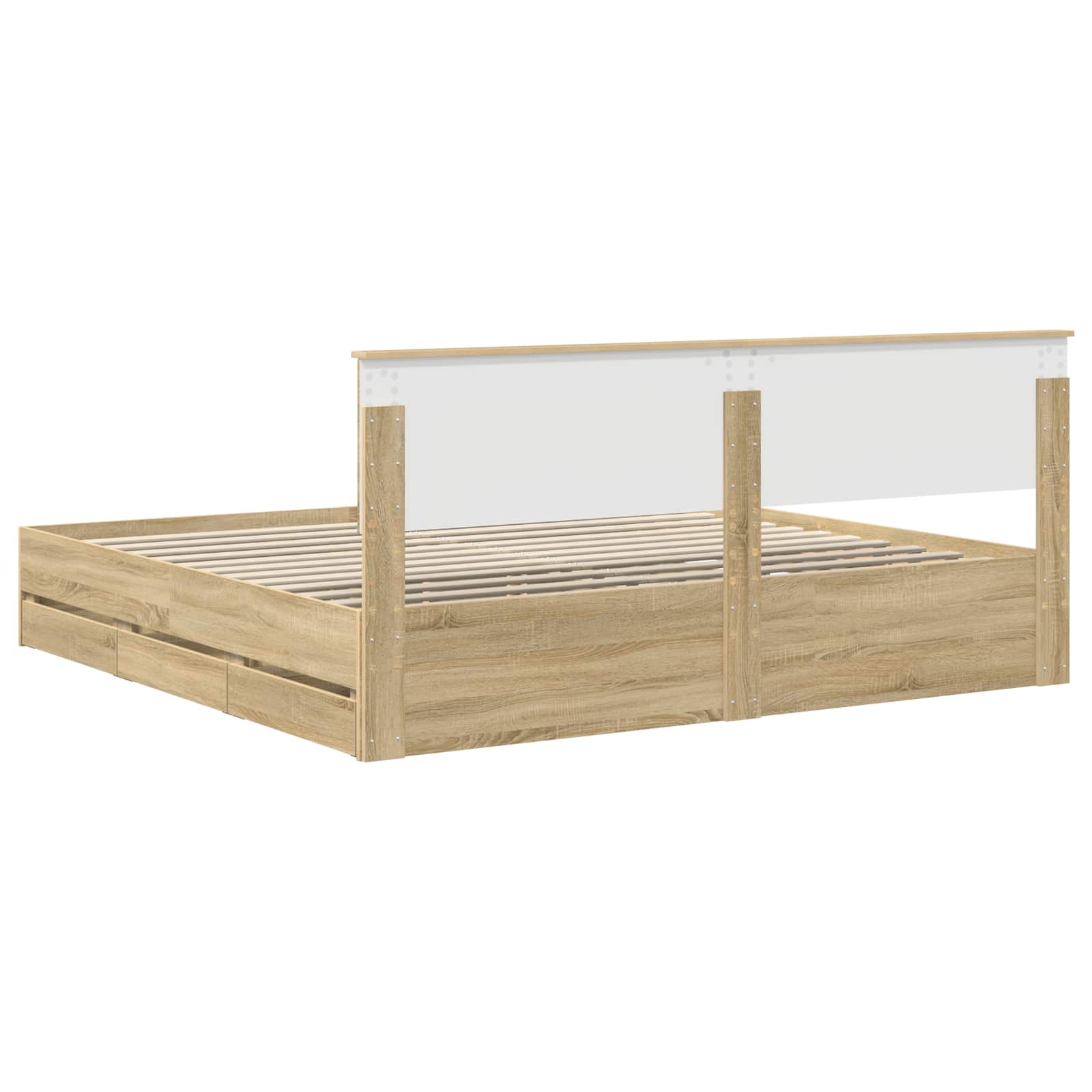 Struttura del letto con cassetto Rovere Sonoma 200 x 200 cm 3410674