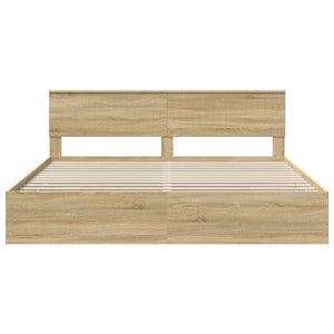 Struttura del letto con cassetto Rovere Sonoma 200 x 200 cm 3410674