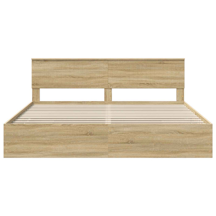 Struttura del letto con cassetto Rovere Sonoma 200 x 200 cm 3410674