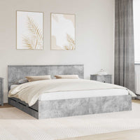 Struttura del letto con cassetto Grigio cemento 200 x 200 cm 3410675