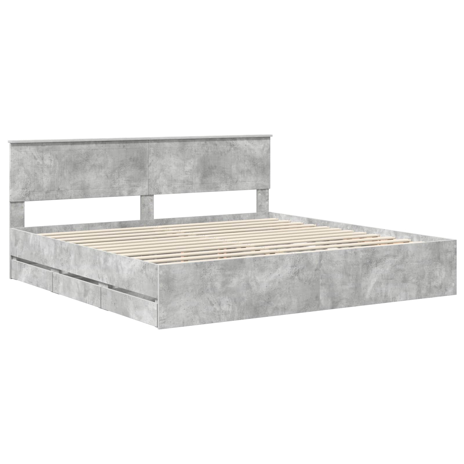 Struttura del letto con cassetto Grigio cemento 200 x 200 cm 3410675