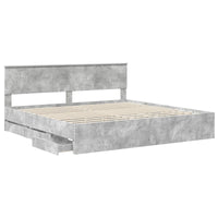 Struttura del letto con cassetto Grigio cemento 200 x 200 cm 3410675
