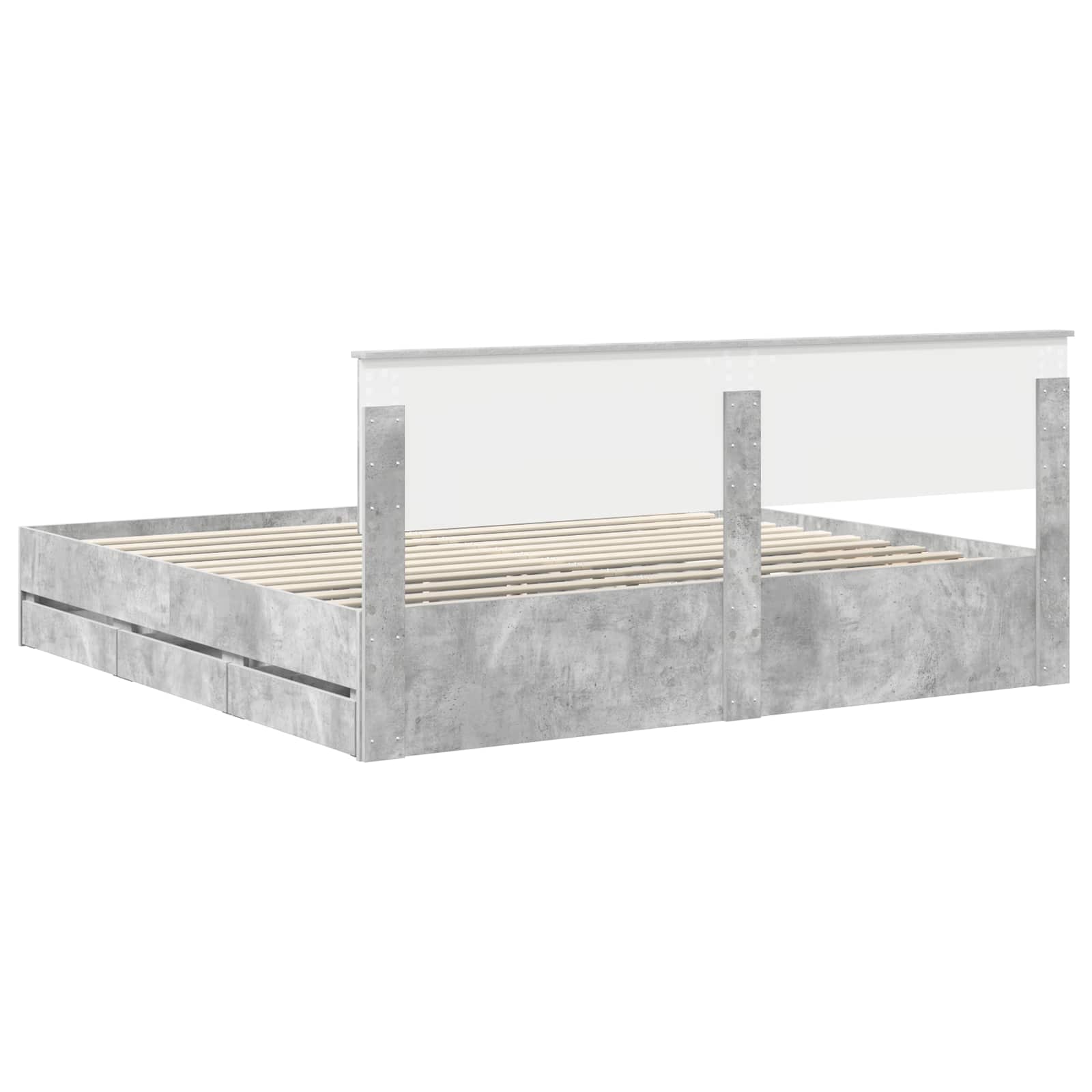 Struttura del letto con cassetto Grigio cemento 200 x 200 cm 3410675