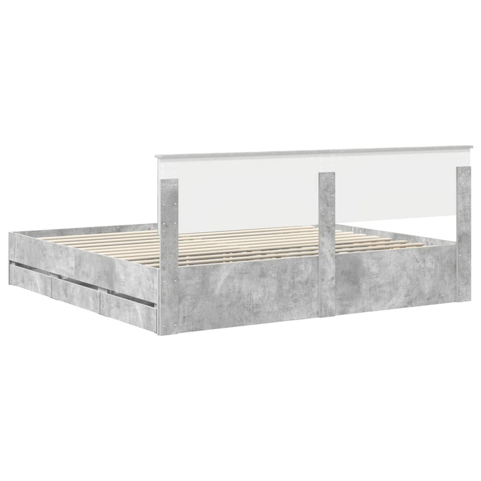 Struttura del letto con cassetto Grigio cemento 200 x 200 cm 3410675