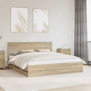 Struttura del letto con cassetto Rovere Sonoma 180 x 200 cm 3410681
