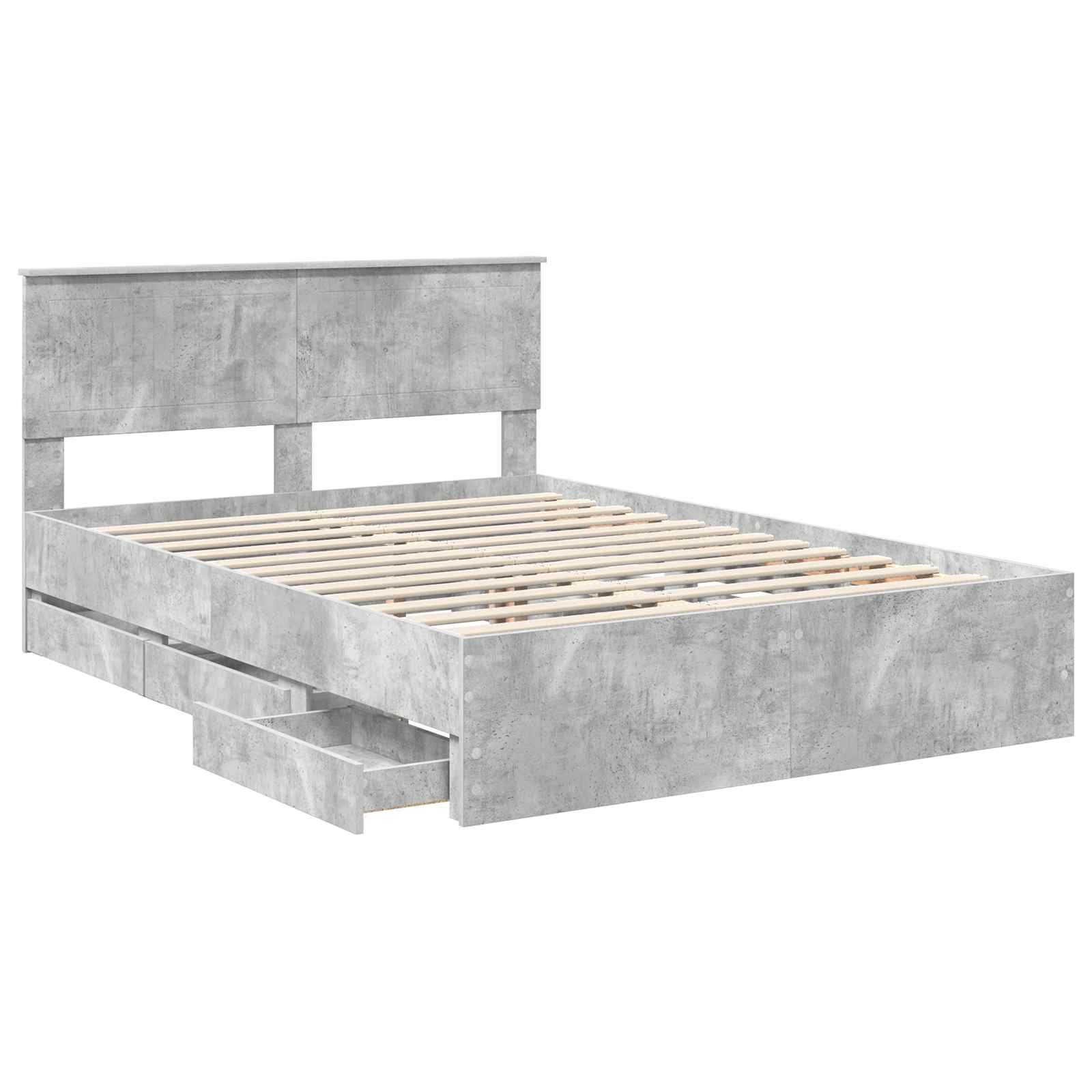 Struttura del letto con cassetto Grigio cemento 140 x 190 cm 3410703