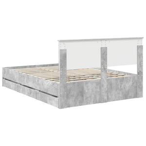 Struttura del letto con cassetto Grigio cemento 135 x 190 cm 3410717