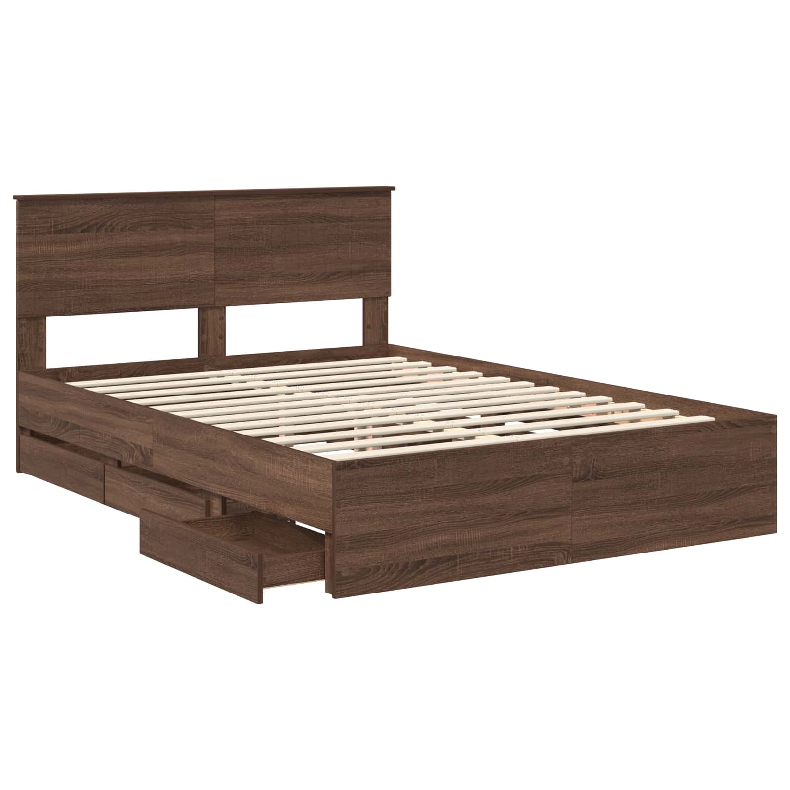 Struttura del letto con cassetto Rovere Marrone 135 x 190 cm 3410720
