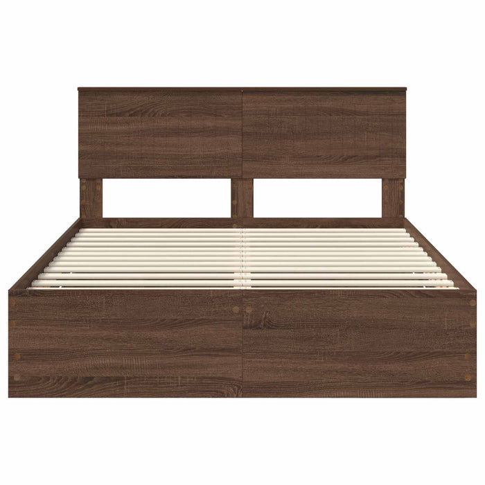 Struttura del letto con cassetto Rovere Marrone 135 x 190 cm 3410720