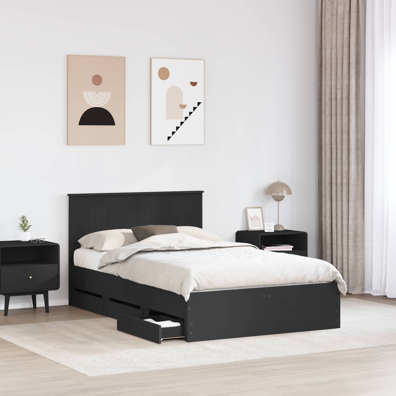 Struttura del letto Nero 120 x 200 cm Legno Ingegnerizzato 3410729