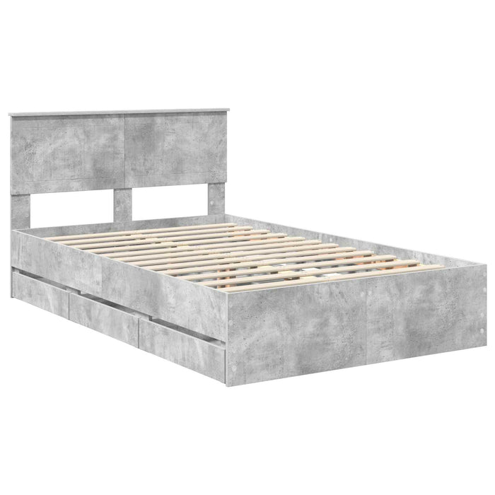Struttura del letto con cassetto Grigio cemento 120 x 200 cm 3410731