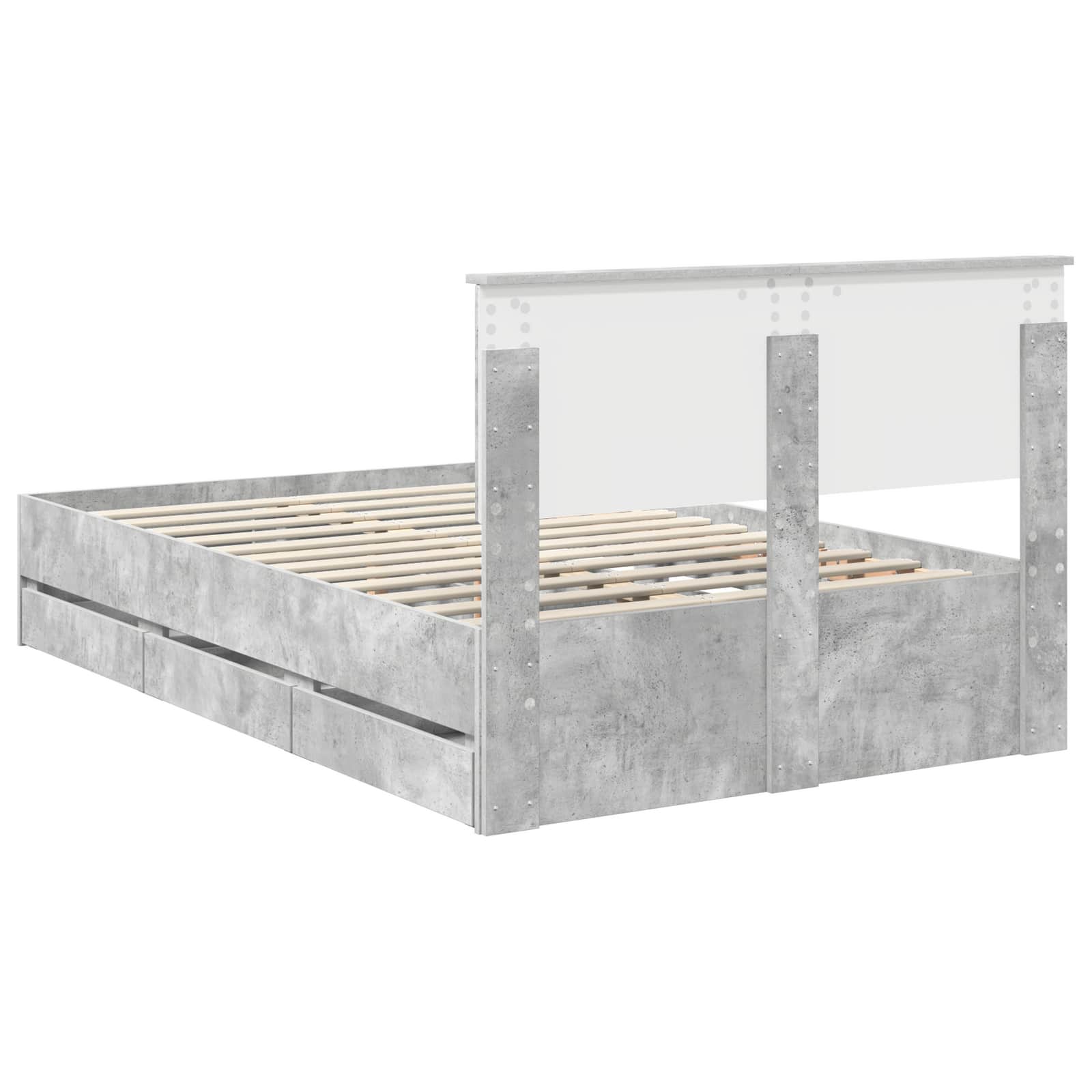 Struttura del letto con cassetto Grigio cemento 120 x 200 cm 3410731