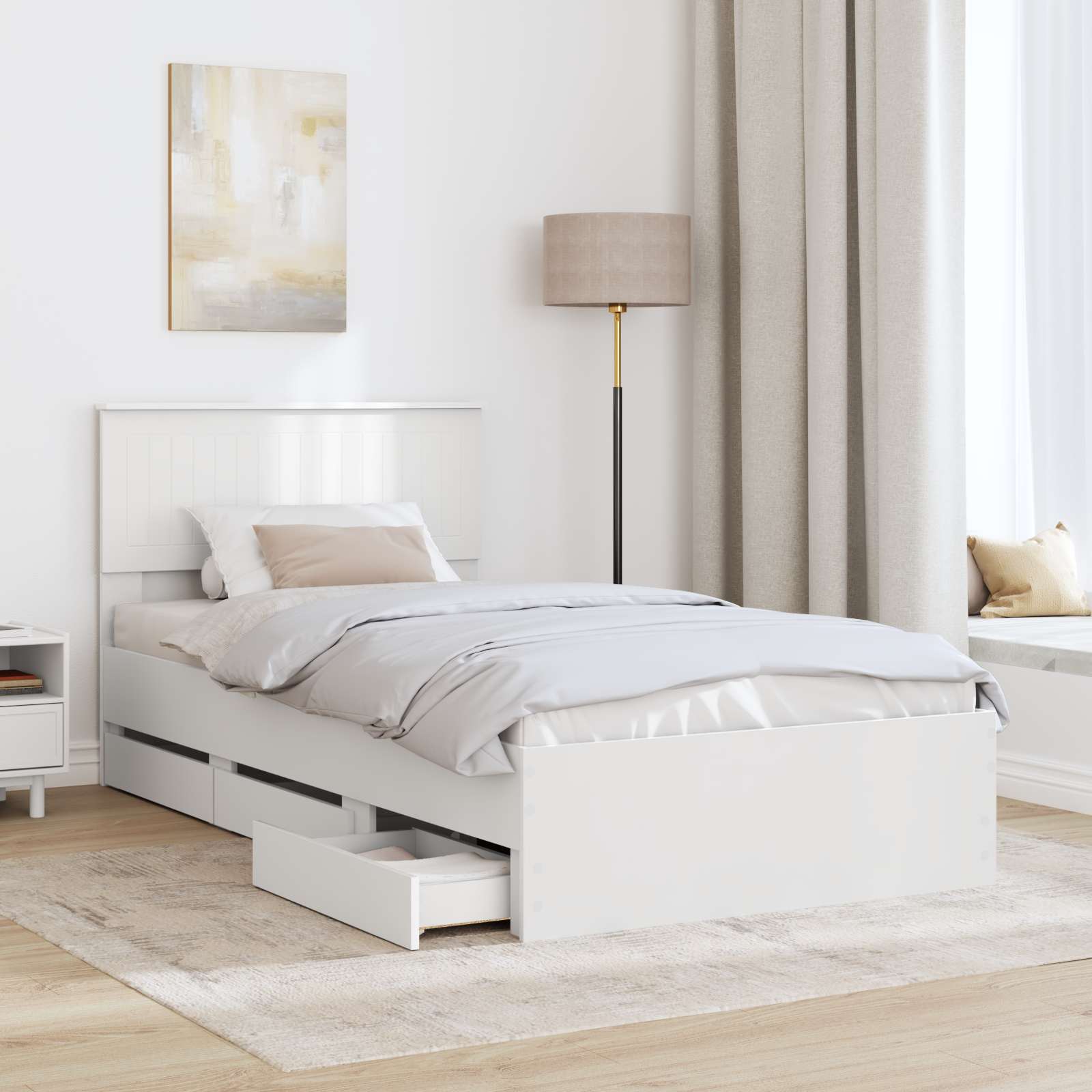 Struttura del letto Bianco 100 x 200 cm Legno Ingegnerizzato 3410735