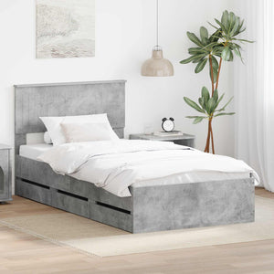 Struttura del letto con cassetto Grigio cemento 100 x 200 cm 3410738
