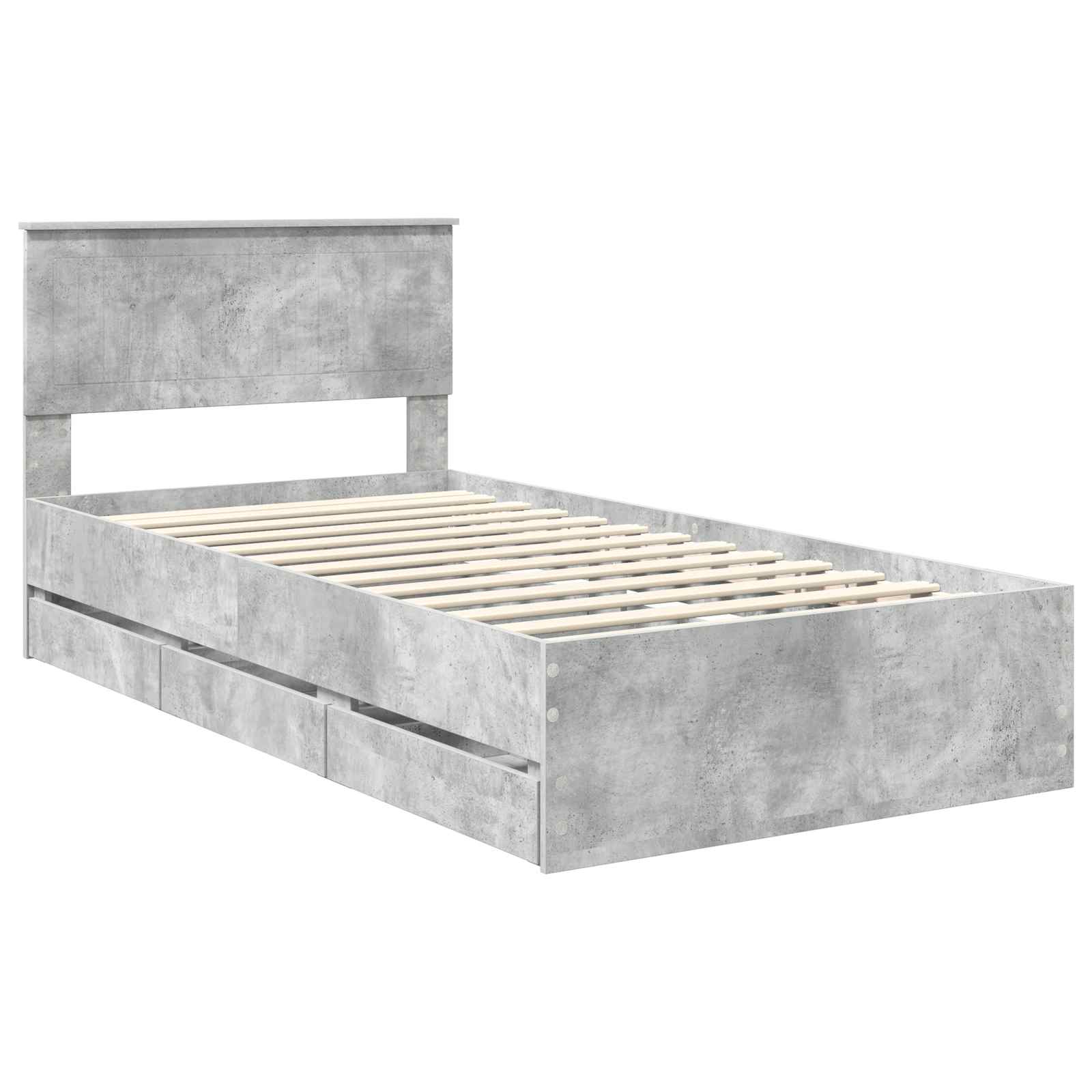 Struttura del letto con cassetto Grigio cemento 100 x 200 cm 3410738