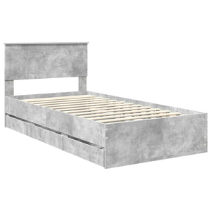 Struttura del letto con cassetto Grigio cemento 100 x 200 cm 3410738
