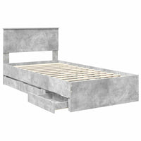 Struttura del letto con cassetto Grigio cemento 100 x 200 cm 3410738