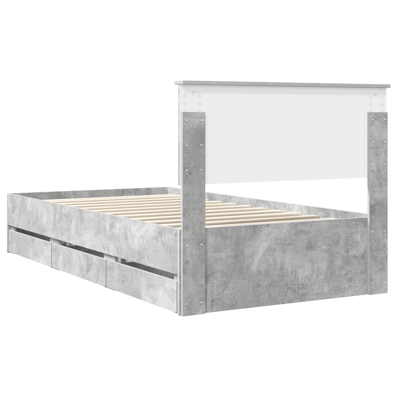 Struttura del letto con cassetto Grigio cemento 100 x 200 cm 3410738