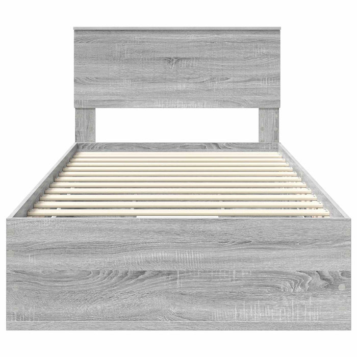 Struttura del letto con cassetto Grigio Sonoma 100 x 200 cm 3410740