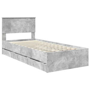 Struttura del letto con cassetto Grigio cemento 90 x 200 cm 3410752